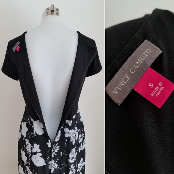 VINCE CAMUTO Floral Print Overlay Skirt Maxi Dress - Picture 3 of 4